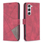 Magnetic Buckle Rhombus Texture Leather Phone Case
