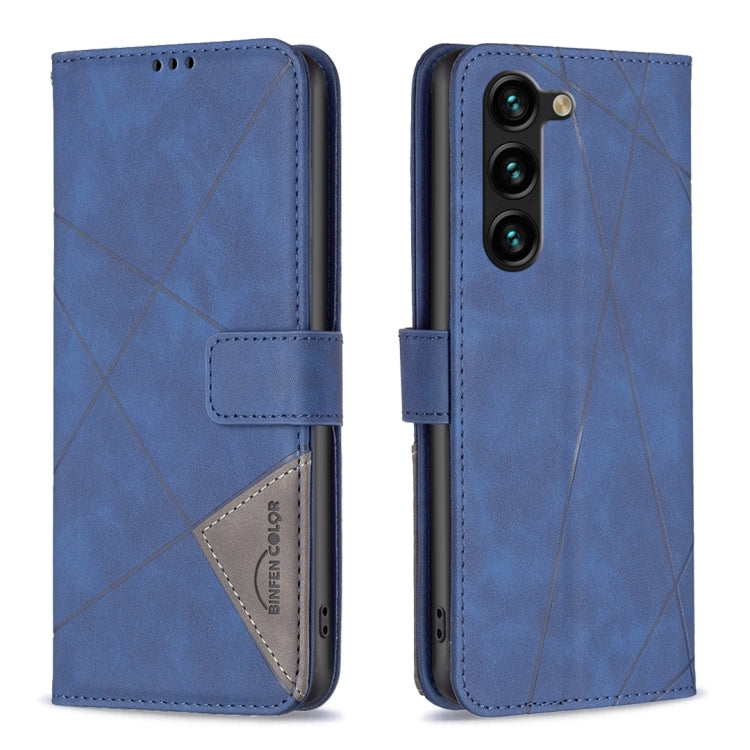Magnetic Buckle Rhombus Texture Leather Phone Case