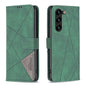 Magnetic Buckle Rhombus Texture Leather Phone Case, For Samsung Galaxy S25 Edge 5G, For Samsung Galaxy S25 5G, For Samsung Galaxy S25+ 5G, For Samsung Galaxy S25 Ultra 5G
