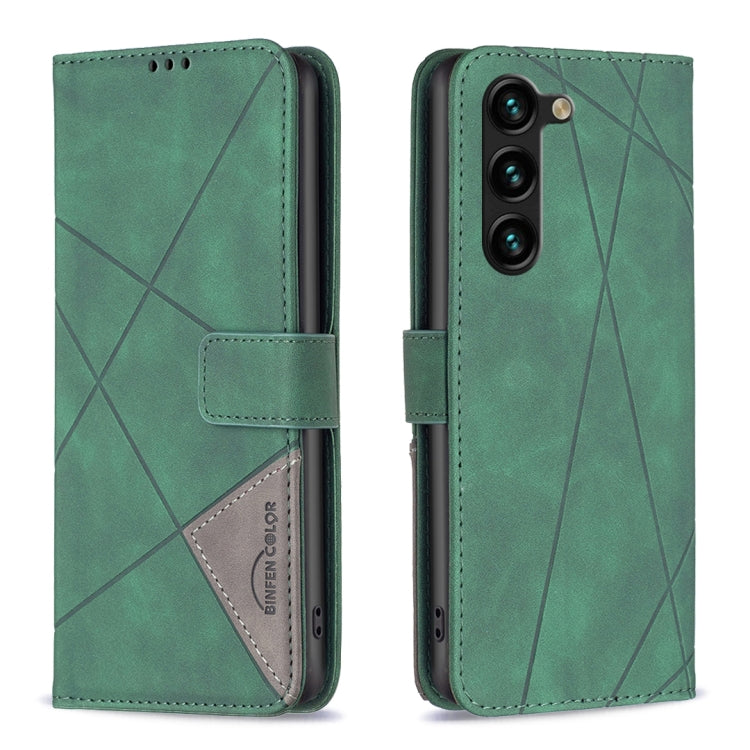 Magnetic Buckle Rhombus Texture Leather Phone Case