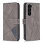 Magnetic Buckle Rhombus Texture Leather Phone Case, For Samsung Galaxy S25 Edge 5G, For Samsung Galaxy S25 5G, For Samsung Galaxy S25+ 5G, For Samsung Galaxy S25 Ultra 5G