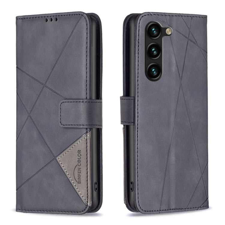 Magnetic Buckle Rhombus Texture Leather Phone Case