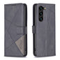 Magnetic Buckle Rhombus Texture Leather Phone Case