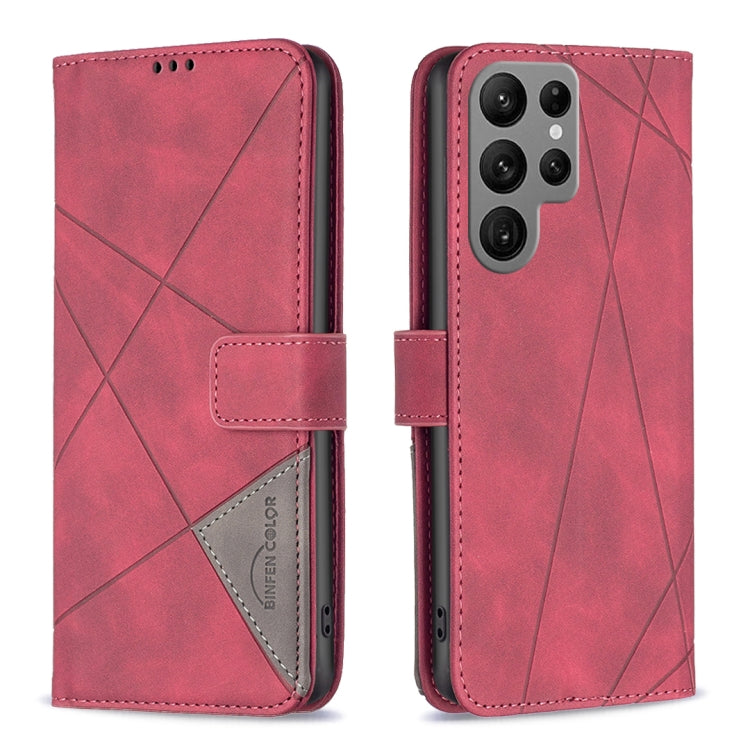 Magnetic Buckle Rhombus Texture Leather Phone Case
