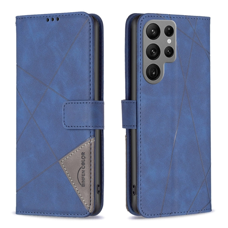 Magnetic Buckle Rhombus Texture Leather Phone Case