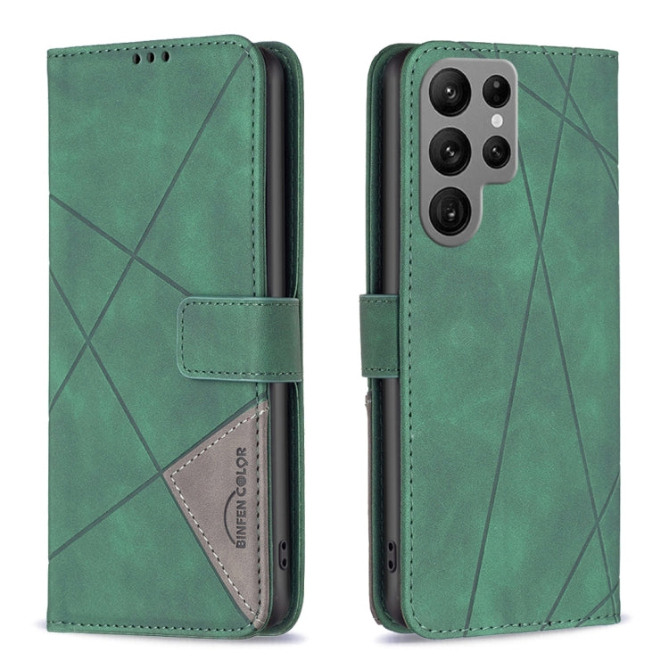 Magnetic Buckle Rhombus Texture Leather Phone Case