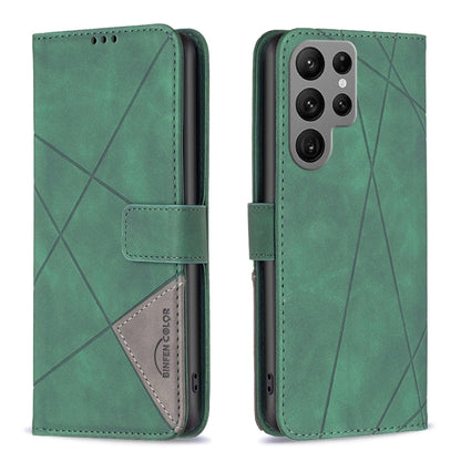 Magnetic Buckle Rhombus Texture Leather Phone Case
