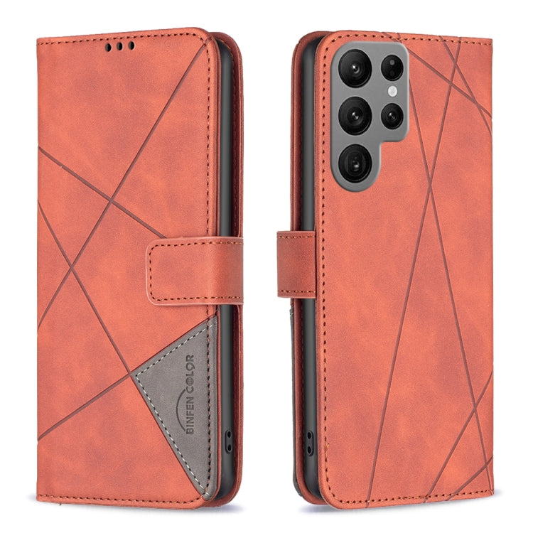 Magnetic Buckle Rhombus Texture Leather Phone Case