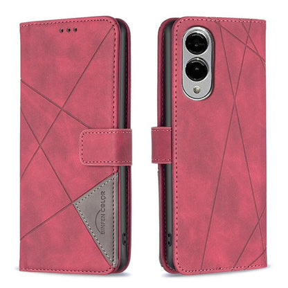 Magnetic Buckle Rhombus Texture Leather Phone Case