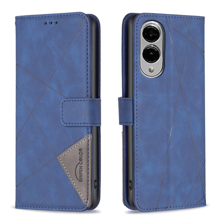 Magnetic Buckle Rhombus Texture Leather Phone Case