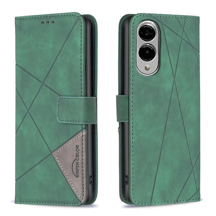 Magnetic Buckle Rhombus Texture Leather Phone Case