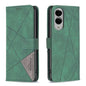 Magnetic Buckle Rhombus Texture Leather Phone Case