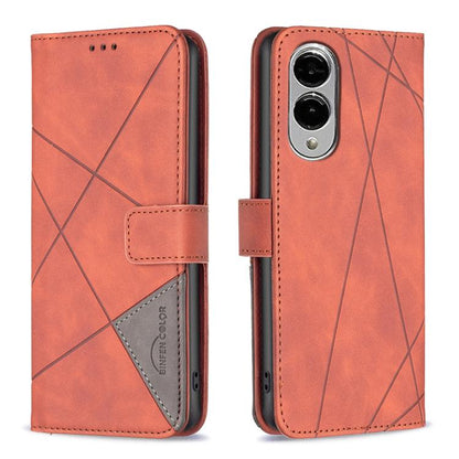Magnetic Buckle Rhombus Texture Leather Phone Case