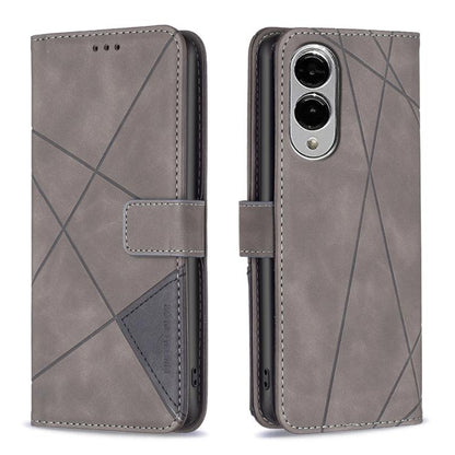 Magnetic Buckle Rhombus Texture Leather Phone Case