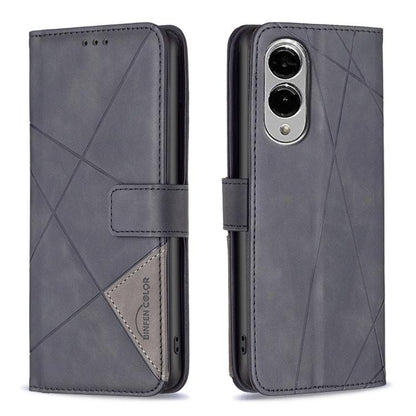Magnetic Buckle Rhombus Texture Leather Phone Case