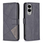Magnetic Buckle Rhombus Texture Leather Phone Case