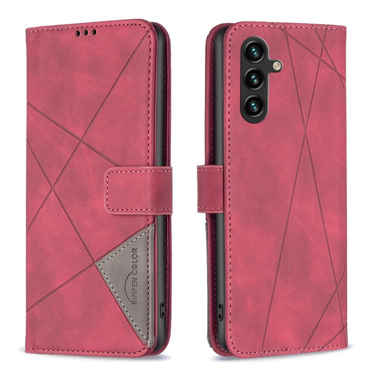 Magnetic Buckle Rhombus Texture Leather Phone Case