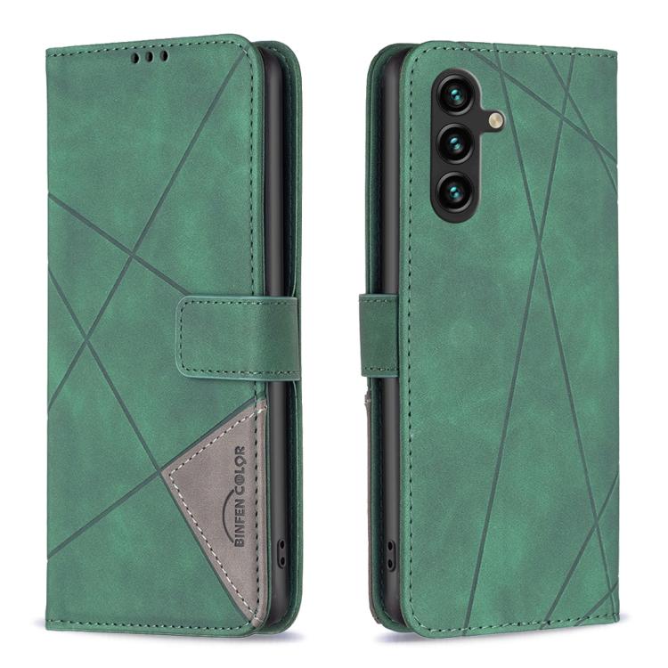 Magnetic Buckle Rhombus Texture Leather Phone Case
