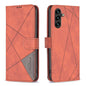 Magnetic Buckle Rhombus Texture Leather Phone Case