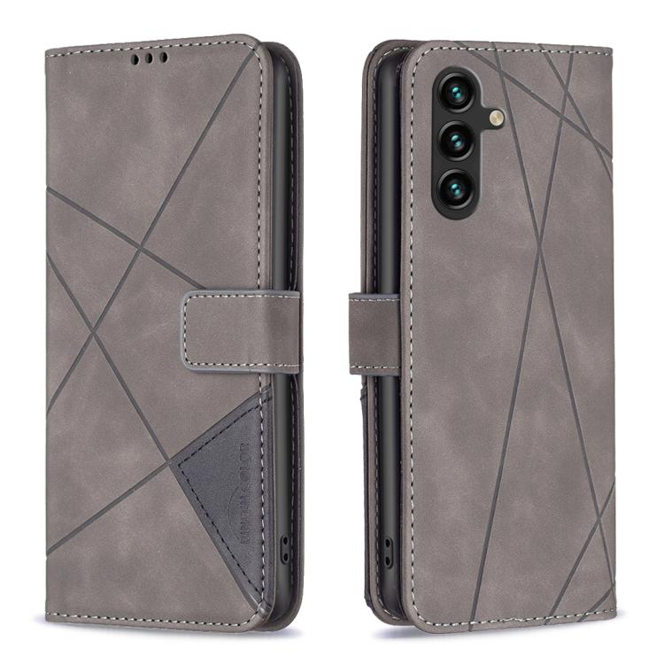 Magnetic Buckle Rhombus Texture Leather Phone Case