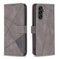 Magnetic Buckle Rhombus Texture Leather Phone Case