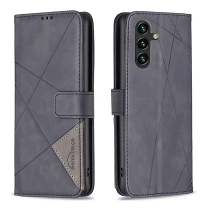 Magnetic Buckle Rhombus Texture Leather Phone Case