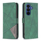Magnetic Buckle Rhombus Texture Leather Phone Case