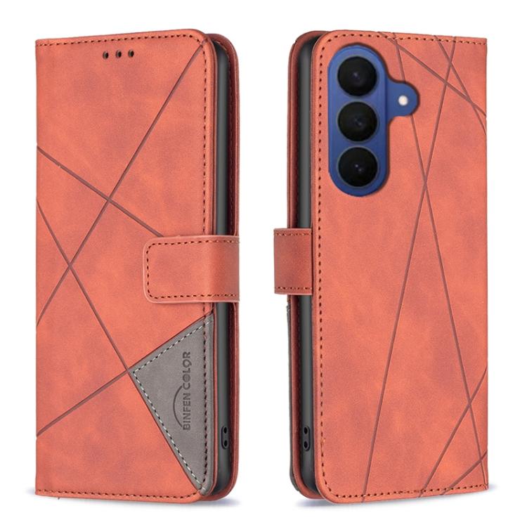 Magnetic Buckle Rhombus Texture Leather Phone Case