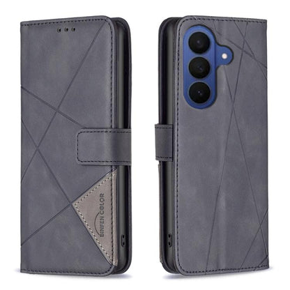Magnetic Buckle Rhombus Texture Leather Phone Case