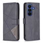 Magnetic Buckle Rhombus Texture Leather Phone Case