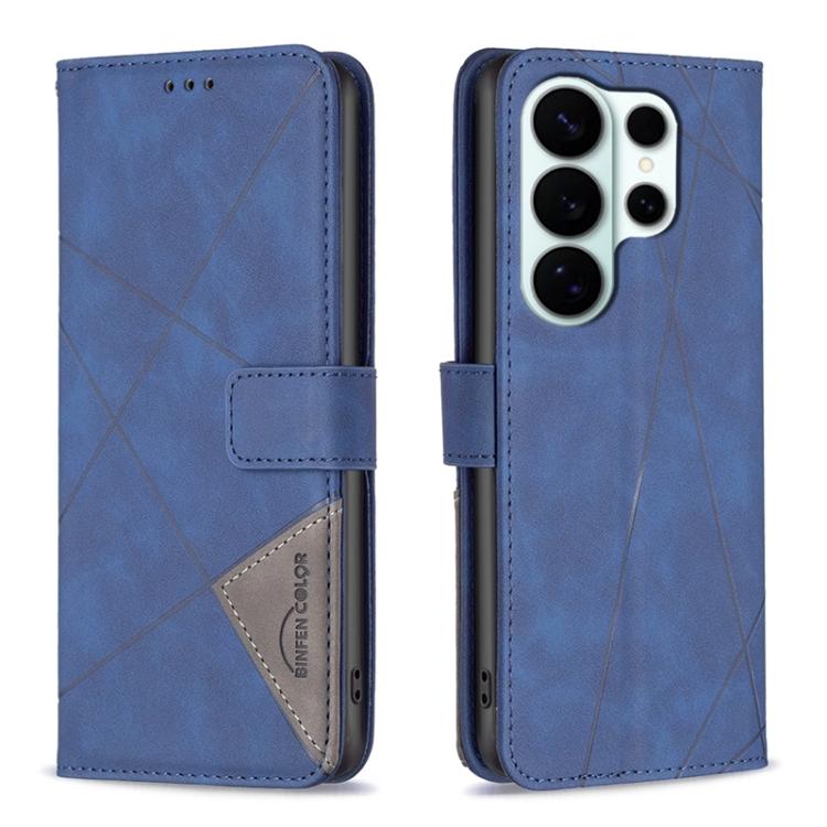 Magnetic Buckle Rhombus Texture Leather Phone Case