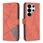 Magnetic Buckle Rhombus Texture Leather Phone Case