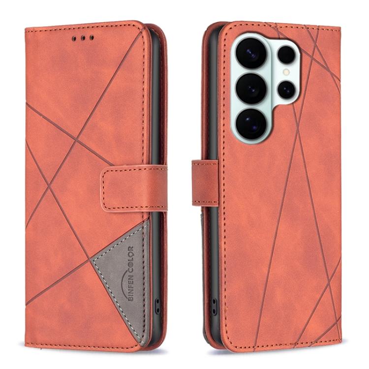 Magnetic Buckle Rhombus Texture Leather Phone Case, For Galaxy S26 FE 5G, For Samsung Galaxy S26 Ultra 5G, For Samsung Galaxy S26 5G, For Samsung Galaxy S25 FE 5G