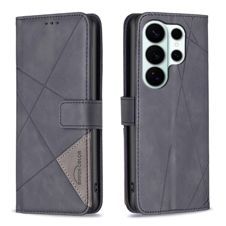 Magnetic Buckle Rhombus Texture Leather Phone Case