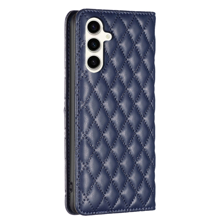 Diamond Lattice Magnetic Leather Flip Phone Case