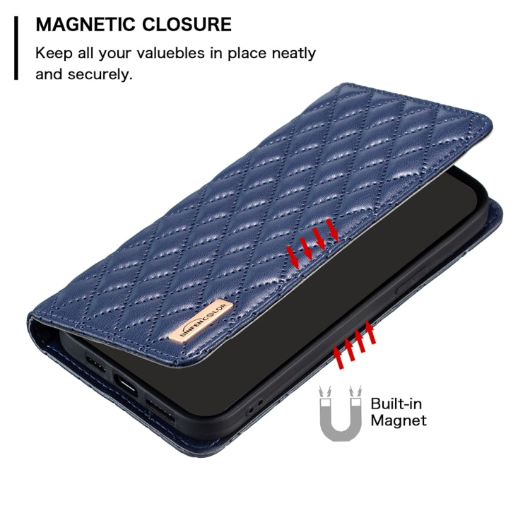 Diamond Lattice Magnetic Leather Flip Phone Case