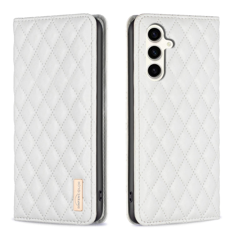 Diamond Lattice Magnetic Leather Flip Phone Case