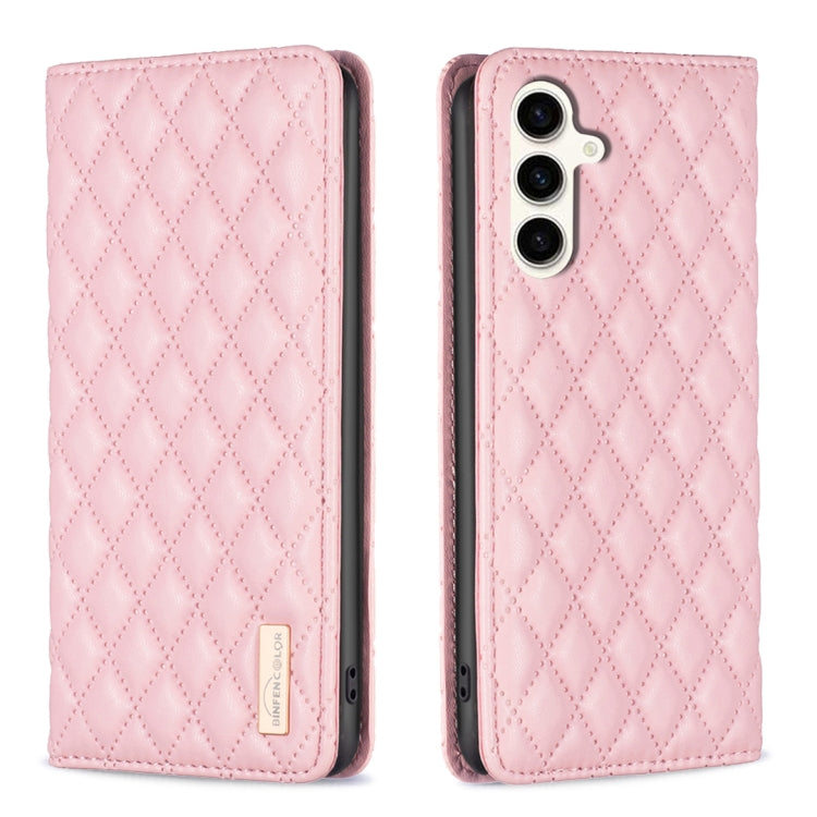 Diamond Lattice Magnetic Leather Flip Phone Case