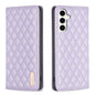 Diamond Lattice Magnetic Leather Flip Phone Case