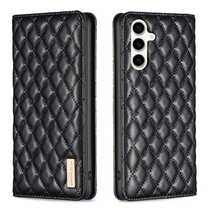 Diamond Lattice Magnetic Leather Flip Phone Case