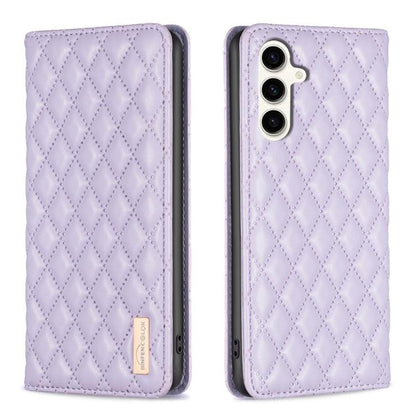 Diamond Lattice Magnetic Leather Flip Phone Case, For Galaxy S27+ 5G, For Galaxy S26 FE 5G, For Samsung Galaxy S25 5G, For Samsung Galaxy S25+ 5G
