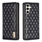 Diamond Lattice Magnetic Leather Flip Phone Case, For Galaxy S27+ 5G, For Galaxy S26 FE 5G, For Samsung Galaxy S25 5G, For Samsung Galaxy S25+ 5G