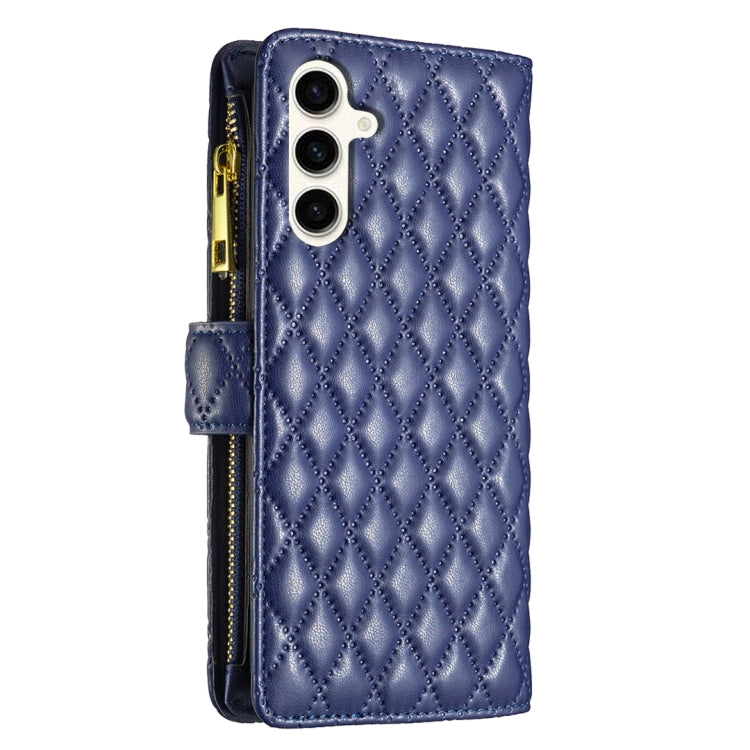 Diamond Lattice Zipper Wallet Leather Flip Phone Case