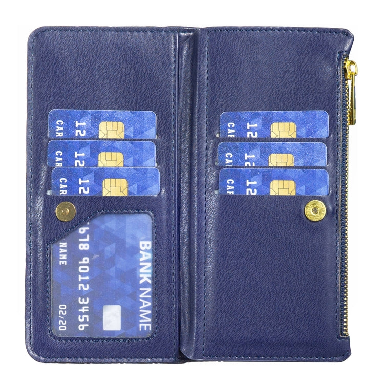 Diamond Lattice Zipper Wallet Leather Flip Phone Case