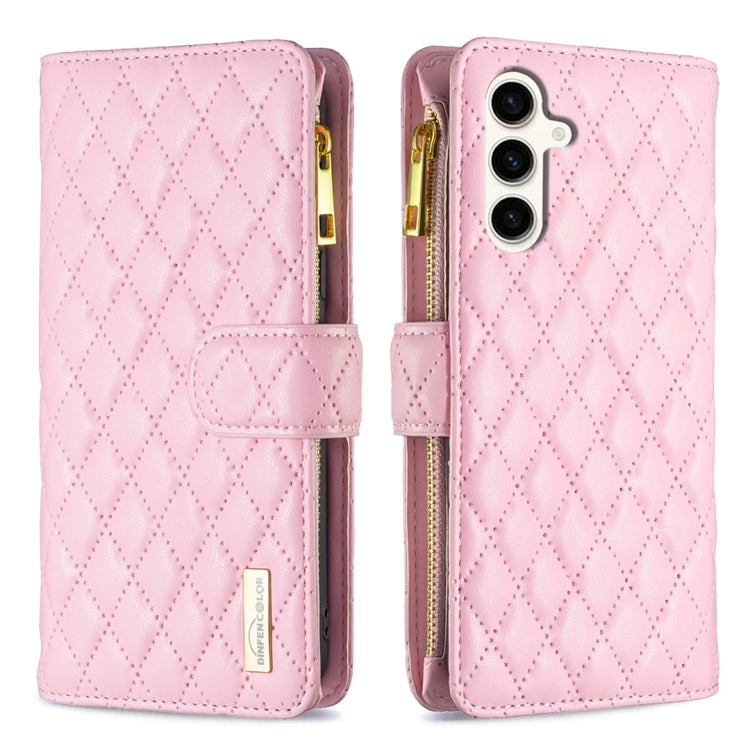 Diamond Lattice Zipper Wallet Leather Flip Phone Case