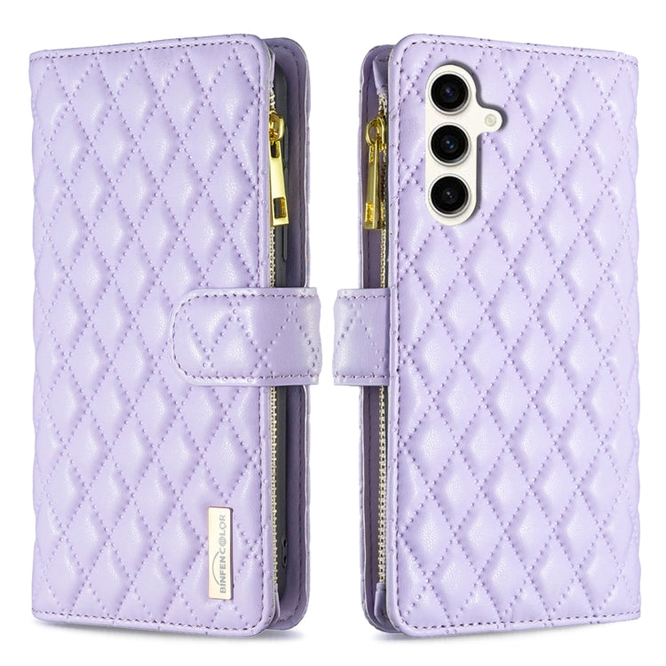 Diamond Lattice Zipper Wallet Leather Flip Phone Case