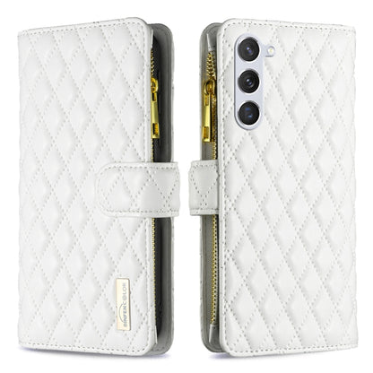 Diamond Lattice Zipper Wallet Leather Flip Phone Case, For Samsung Galaxy S25 5G, For Samsung Galaxy S25+ 5G, For Samsung Galaxy S25 Ultra 5G, For Samsung Galaxy S24 FE 5G
