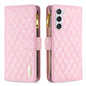 Diamond Lattice Zipper Wallet Leather Flip Phone Case, For Galaxy S26 FE 5G, For Samsung Galaxy S25 5G, For Samsung Galaxy S25+ 5G, For Samsung Galaxy S25 Ultra 5G