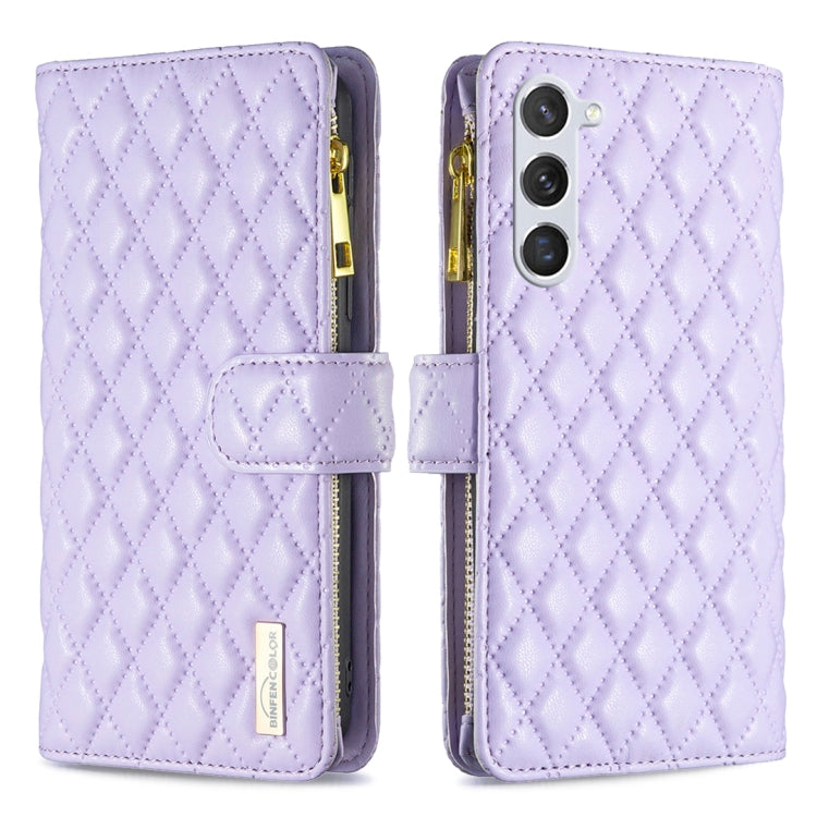 Diamond Lattice Zipper Wallet Leather Flip Phone Case, For Samsung Galaxy S25 5G, For Samsung Galaxy S25+ 5G, For Samsung Galaxy S25 Ultra 5G, For Samsung Galaxy S24 FE 5G