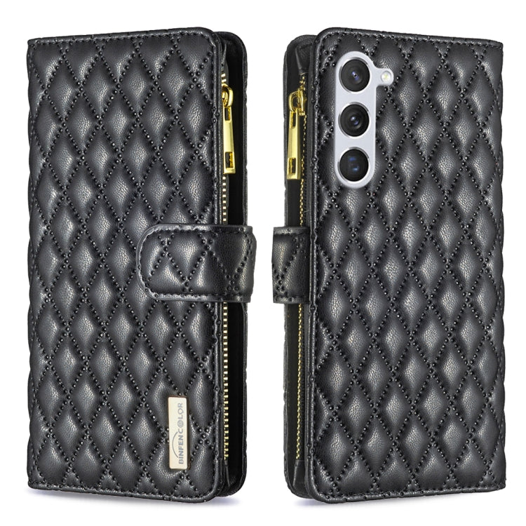 Diamond Lattice Zipper Wallet Leather Flip Phone Case, For Samsung Galaxy S25 5G, For Samsung Galaxy S25+ 5G, For Samsung Galaxy S25 Ultra 5G, For Samsung Galaxy S24 FE 5G